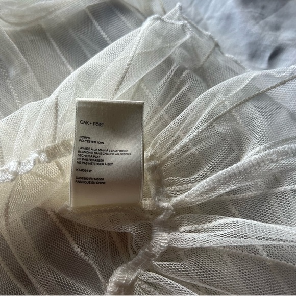 Oak and Fort Mesh White Long Sleeve Top - Picture 5 of 6